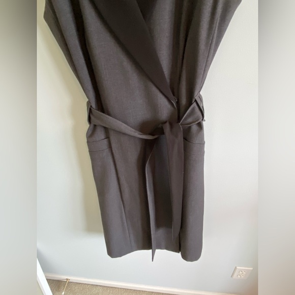 Calvin Klein Charcoal and Black Sleeveless Belted Dress- size 6 - Picture 3 of 5